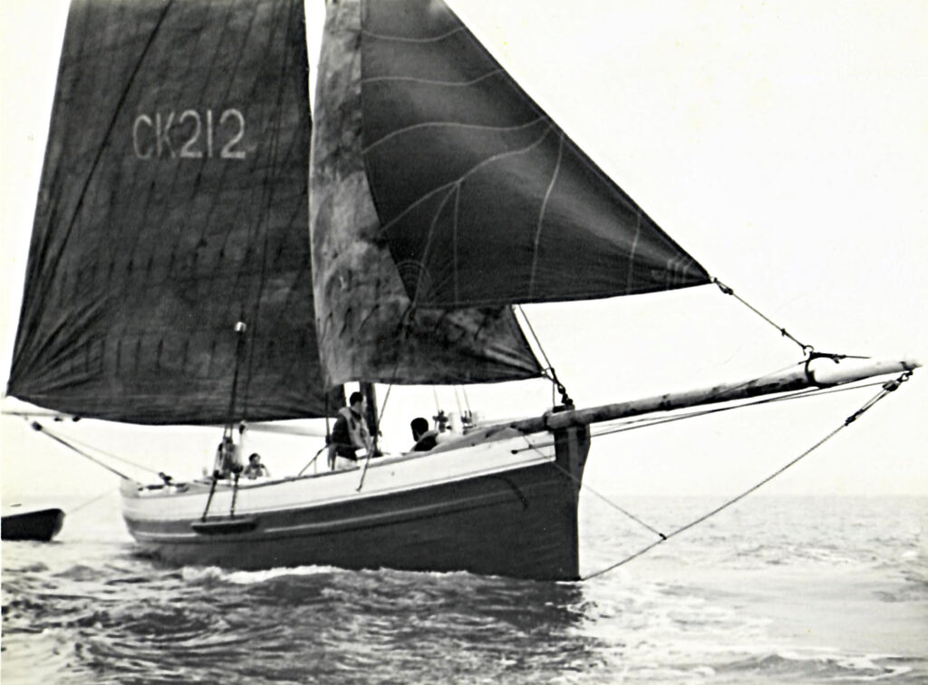 Smack William Emily sailing in Blackwater Estuary during the late 1960s
